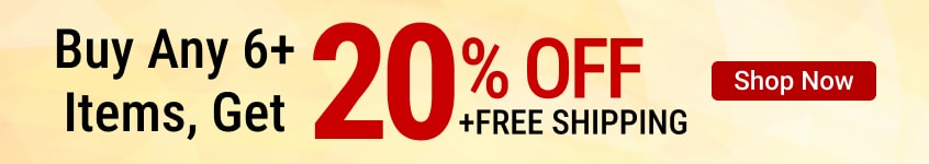 Buy 8+ items, get 20% off +free shipping