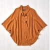 Button-Front Sweater Ponchos - Camel Small/Medium
