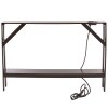 Skinny Sofa Table with Outlet - Black