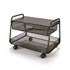 Two-Tier Office Cart with Storage - Black