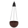 Hanging Basket Planter with Solar Light - Brown