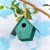 Rustic Wood Birdhouses - Green