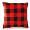 50" x 60" Buffalo Check Sherpa Throws or Accent Pillows - Black/Red Accent Pillow