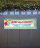 Personalized Happy Birthday Garden Flag or Banner - Blue Banner