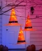 Sets of 3 Lighted Witches' Hats - Orange