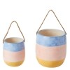 Set of 2 Ceramic Hanging Planters - Set of 2 Hanging Planters Ombre