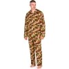 Men's Notch Collar Fleece Pajama Sets - Camouflage Medium