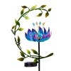 Solar Flower and Leaves Stakes - Blue