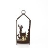 Metal Woodland Candleholder with LED Candle - Small