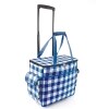 Rolling Sewing Machine Totes - Navy Buffalo Check