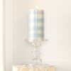 Unscented Plaid Pillar Candles - Large Unscented Pillar Candle Blue
