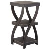 Antique Finish Twisted Side Tables - Distressed Black