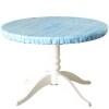 Custom-Fit Wood-Look Table Covers - Blue