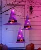 Sets of 3 Lighted Witches' Hats - Purple