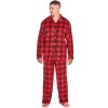 Men's Notch Collar Fleece Pajama Sets - Red Medium