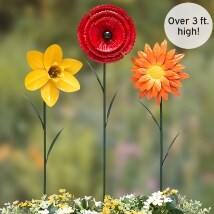 Colorful Floral Garden Stakes