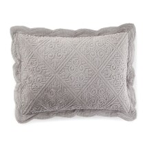 Plush Matelasse Pillow or Sham - Gray Sham