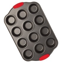 Nonstick Bakeware with Silicone Grips - Muffin Tin