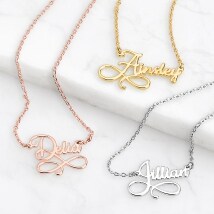 Personalized Script Infinity Name Necklaces