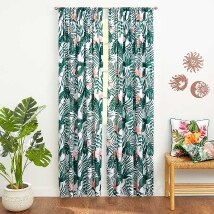 Palm Floral Window Panels