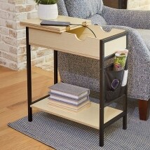 Side Accent Storage Table with Outlet