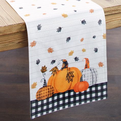 Plaid Pumpkin Table Runner or Placemats - Table Runner