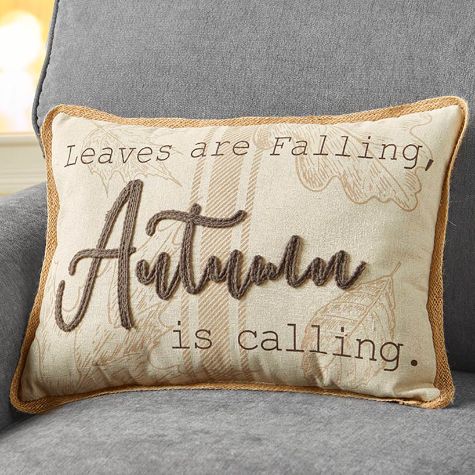 Sherpa Pumpkin-Shaped or Embroidered Harvest Accent Pillows - Autumn Is Calling