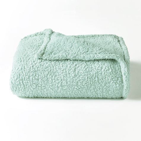 Cozy Sherpa Bed Blankets - Aqua