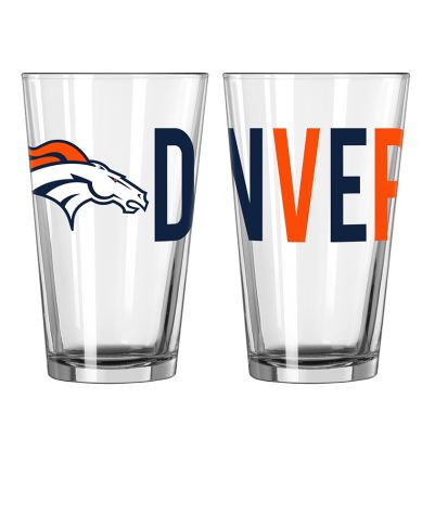 16-Oz. NFL Overtime Pint Glasses - Broncos
