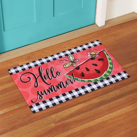 Hello Summer Porch Decor - Watermelon Door Mat