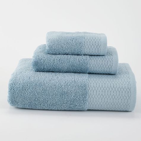 Turkish Cotton 3-Pc. Bath Towel Sets - Mineral Blue