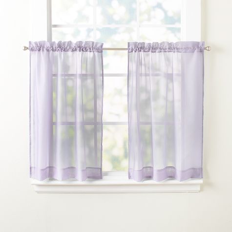 Emelia Voile Sheer Window Collection - Lilac 24" Tier Pair