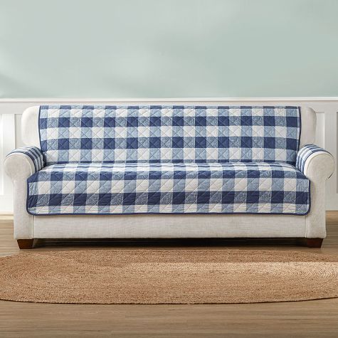 Sargasso Sea Buffalo Plaid Furniture Covers - Sofa Cover