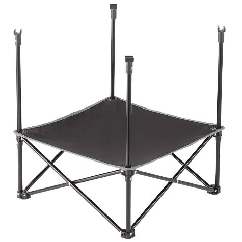Folding Picnic Table with Shelf - Black