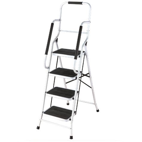 Stepladders with Handrails or Ladder Tool Caddy - 4-Step Ladder