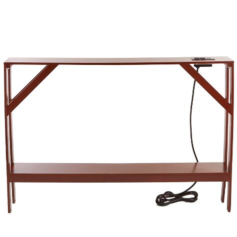 Skinny Sofa Table with Outlet - Walnut