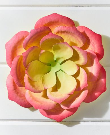 Metal Wall Flowers - Pink Rose