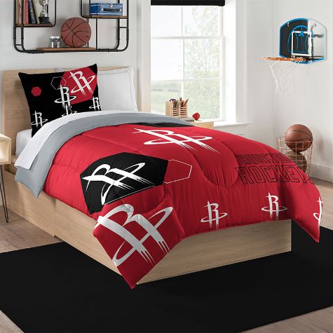 NBA Hexagon Comforter Sets - Rockets Twin