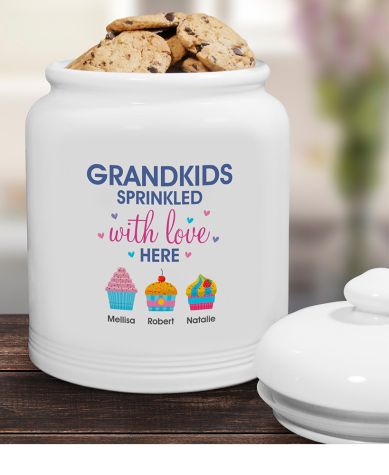Personalized Grandkids Sprinkled with Love Kitchen Collection - Cookie Jar
