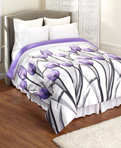 Purple Tulip Bedroom Ensemble - Full/Queen Comforter