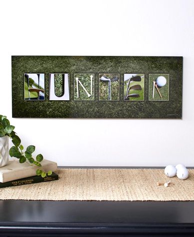 Personalized Themed Name Art - Golf 9" x 26"
