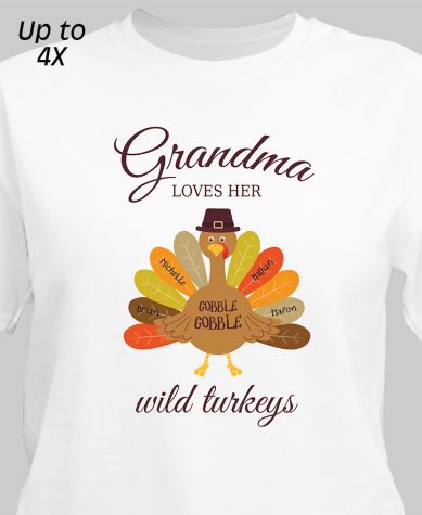 Personalized Wild Turkeys T-Shirt - 2X