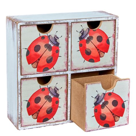 Garden-Themed Desktop Storage Chests - Ladybug