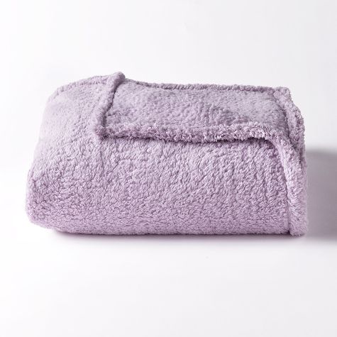 Cozy Sherpa Bed Blankets - Lavender