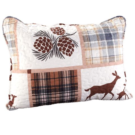 Lodge Plaid Quilted Bedding - Sham