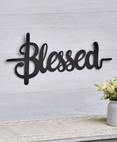 Inspirational Metal Wall Words - Blessed