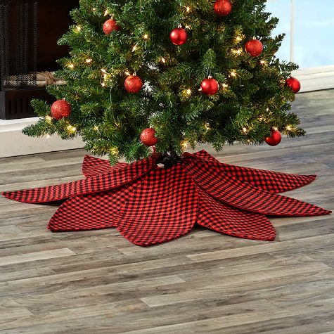 Plaid Holiday Decor - Red and Black Tree Skirt