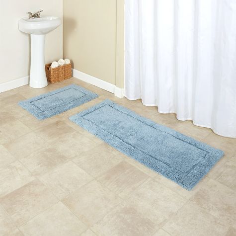 Turkish Cotton Bath Rugs or Runners - White