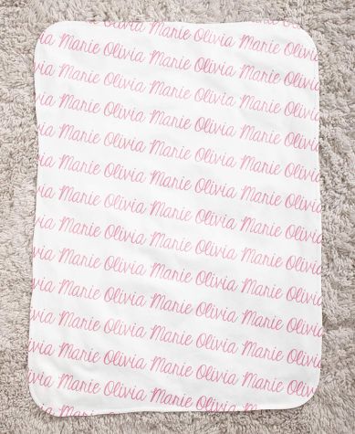 Personalized Fleece Baby Blankets - Pink