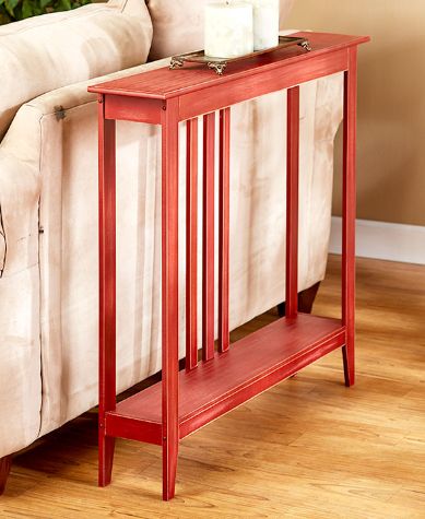 Slim Space-Saving Accent Tables - Antiqued Country Red
